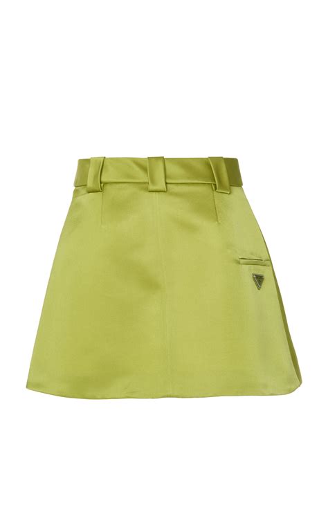 prada satin wrap mini skirts|Prada striped skirt.